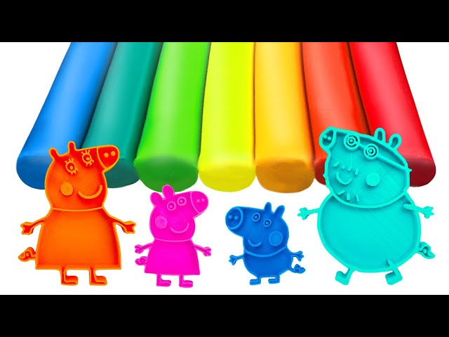 Aprende Los Colores con Moldes de Masa de Peppa Pig y su Familia | Video Educativo para Niños