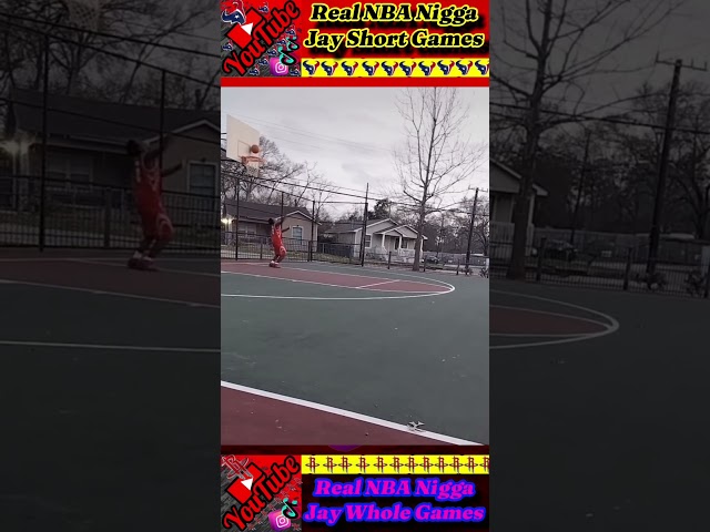 Jay shoots on with the song and say bye-bye to her while shooting a backwards trick shot ￼