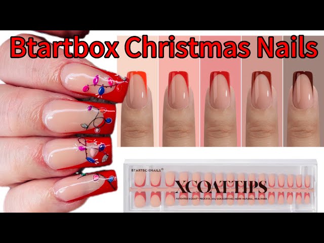 Easy 30 minute Christmas Red Nails from @BTArtboxNails and stickers from @temu