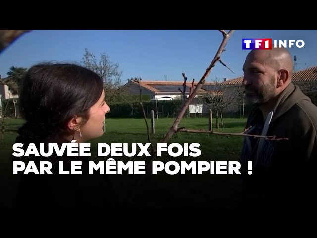 Sauvée deux fois par le même pompier ! ｜TF1 INFO