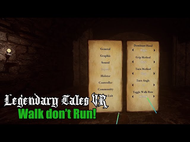 How to walk instead of running and how to crouch in Legendary Tales on PSVR2