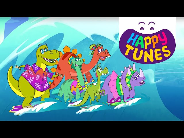 Surfing Dinosaurs, Kids Song - Happy Tunes