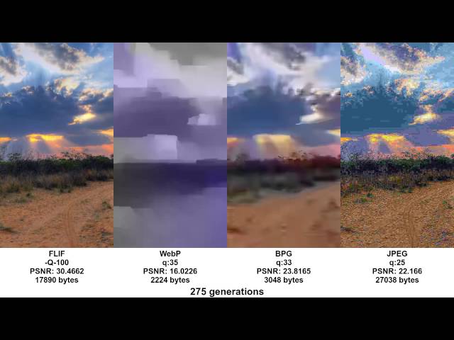 Generation loss: FLIF vs WebP vs BPG vs JPEG