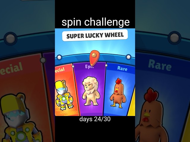 spin challenge..... days 24/30 exepeing special skin#stumbleguys #shorts stumble guys live streamm