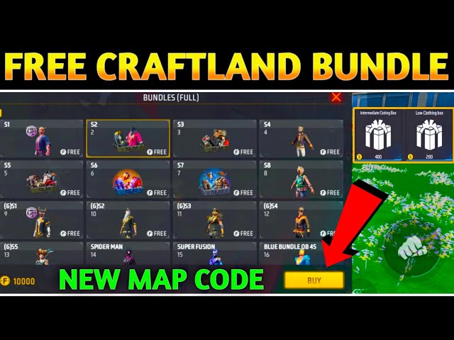 New Crafland Map Gold Coin Bundle | Free Fire NewCrafland Map code | Crafland Map code FF