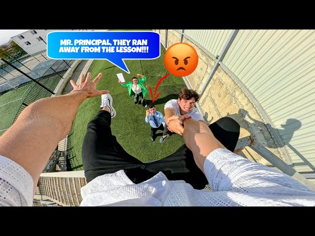 ESCAPING ANGRY TEACHER AND PRINCIPAL, WE SKIPPED CLASS Part: 2 (Funny ParkourPOV Action)