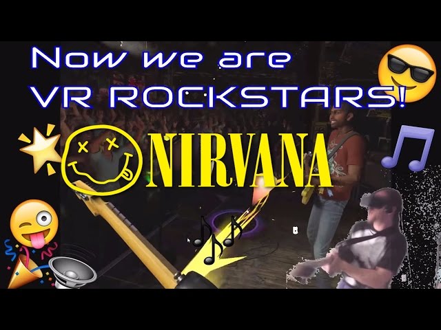 Rock Band VR Smells Like Teen Spirit RIDICULOUS IDIOT VERSION!! My first VR Song!