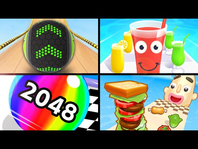 Going Balls VS Juice Run VS Ball Run 2048 VS Sandwich Runner Android,iOS - All Level Gameplay