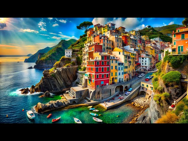 RIOMAGGIORE WALKING TOUR - THE MOST BEAUTIFUL VILLAGES IN CINQUE TERRE, ITALY 4K