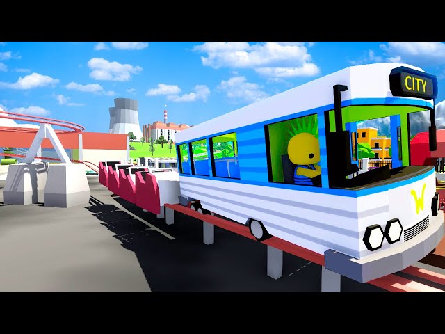 I Put a Bus on The Roller Coaster Tracks?! (Wobbly Life Multiplayer Gameplay Roleplay)