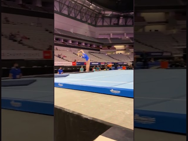 Jade Carey performs triple twisting layout salto #shorts