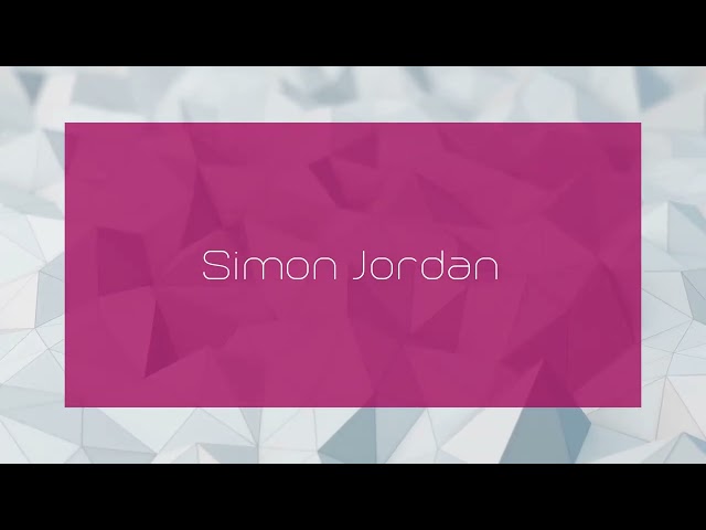 Simon Jordan - appearance