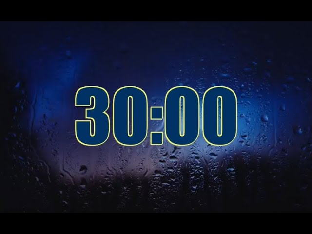 Heavy Rain Sounds - Rain under Raincoat Timer Countdown 30 minute no Alarm