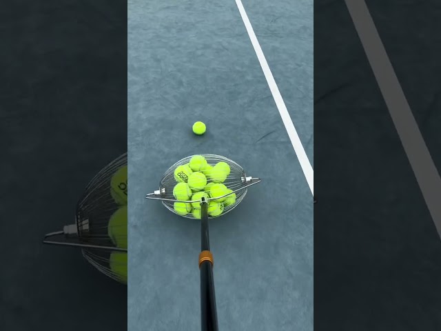 Efficient Tennis Ball Collection Starts with This Tool #smalleyes #games #smallball #rolliefingers