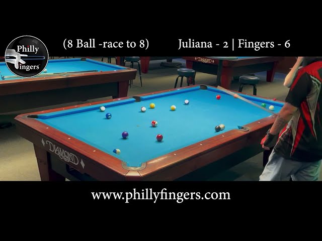 8 ball pool Race to 8 part 4 Juliana vs Philly Fingers BCA League Match #billiards