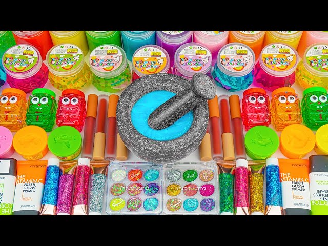 Satisfying Video How To Make Clear Slime Rainbow Eye Shadow Cosmetic Mixing Random Things ASMR