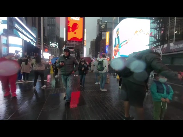 VR180 3D 4K - Evening Walk Through Times Square