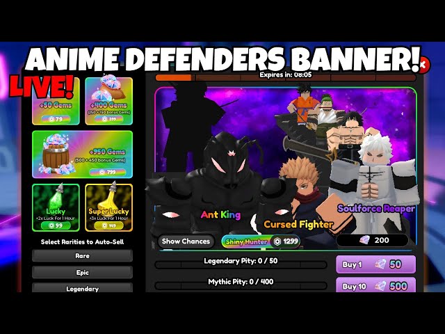 [LIVE SUMMON BANNER!🔴][🔱 HUGE UPDATE] ANIME DEFENDERS SUMMON BANNER LIVE! | Roblox Anime Defenders