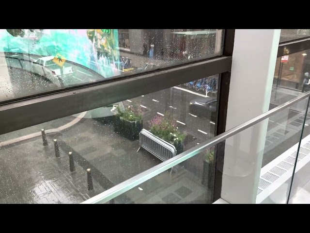 Watching a Thunderstorm from the Nintendo store in New York City (60fps)