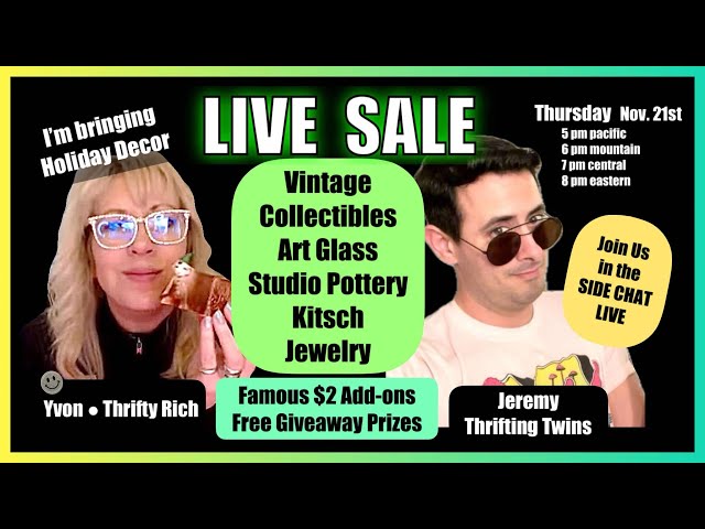 LIVE SALE 💥 Vintage Collectibles Kitsch Art Glass Pottery Jewelry