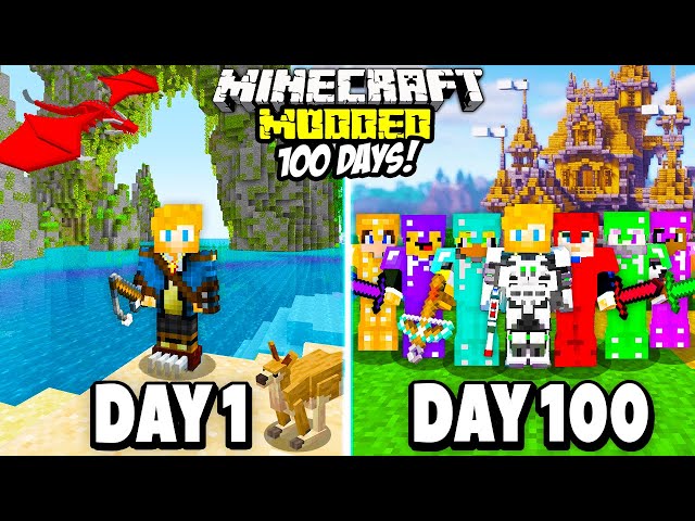 SURVIVING 100 DAYS IN MODDED MINECRAFT WITH FRIENDS!!!