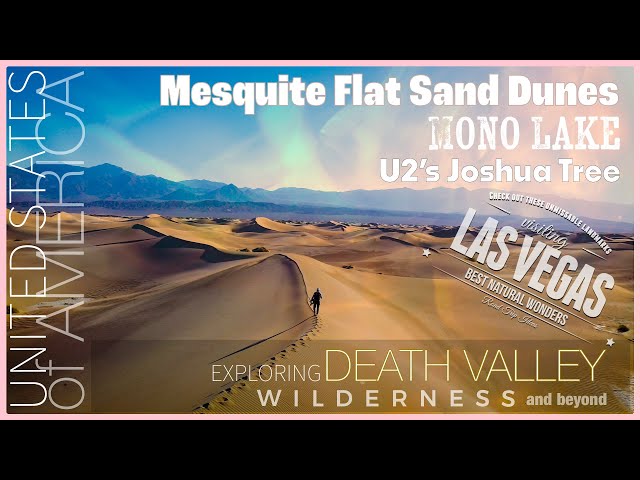 Amazing landscapes of Mesquite Flat Sand Dunes and tuffs of Mono Lake