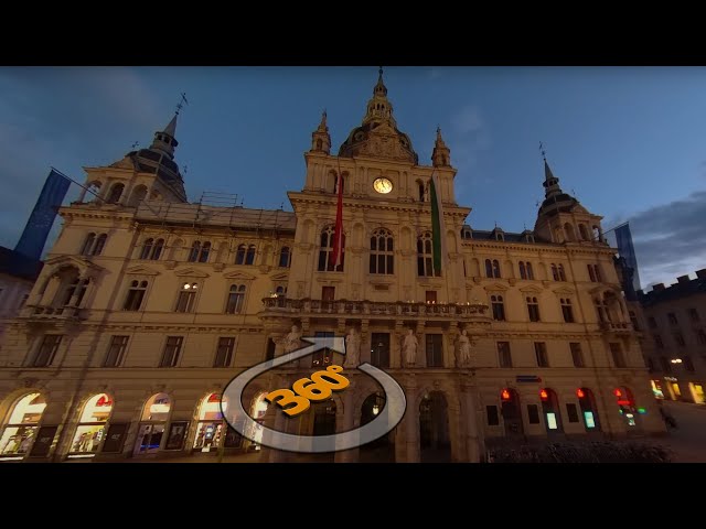 City Hall & main square of Graz, Austria during lockdown | 360°