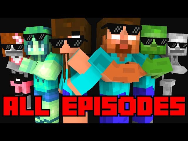 Monster School : All Episodes ! ( Season 1-4  ) - full Minecraft Animation