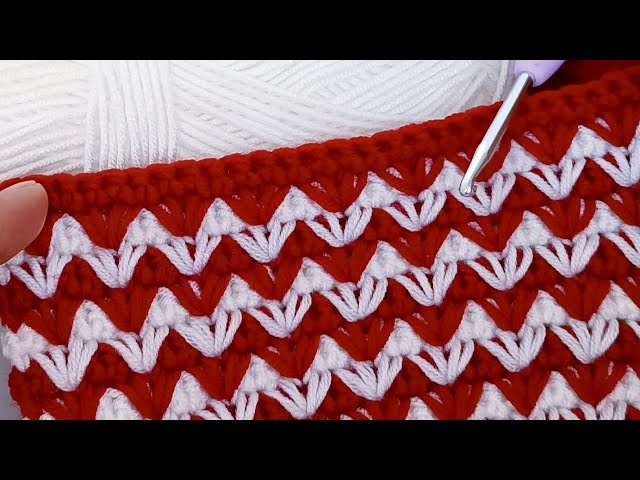 I found this wonderful two-color crochet stitch for you! Crochet pattern