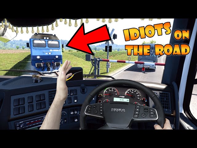 IDIOTS on the road #110 | HIT by train and got KICKED | Real Hands Funny moments - ETS2 Multiplayer