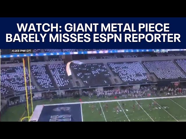 WATCH: Full video of giant piece of metal falling from roof of Cowboy's AT&T Stadium