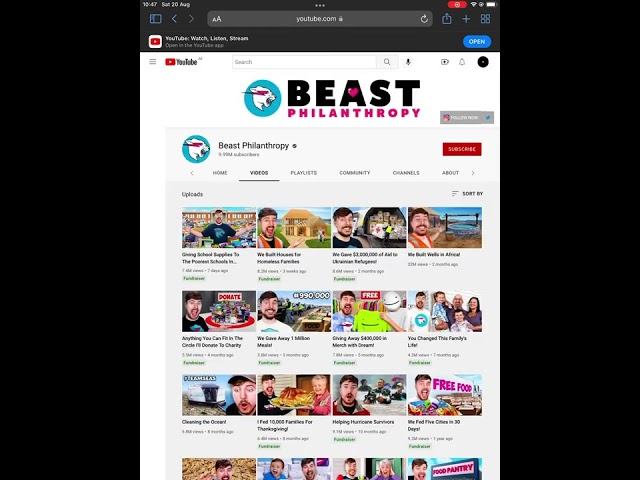 @BeastPhilanthropy is reaching 10 million subscribers