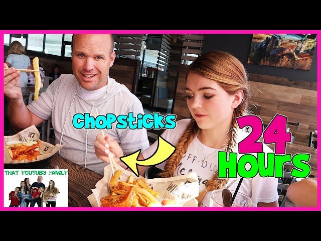 24 Hours Using Only Chopsticks / That YouTub3 Family