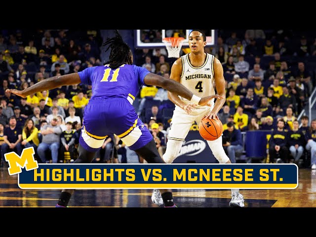 McNeese St. at Michigan | Highlights | Big Ten Men's Basketball | Dec. 29, 2023