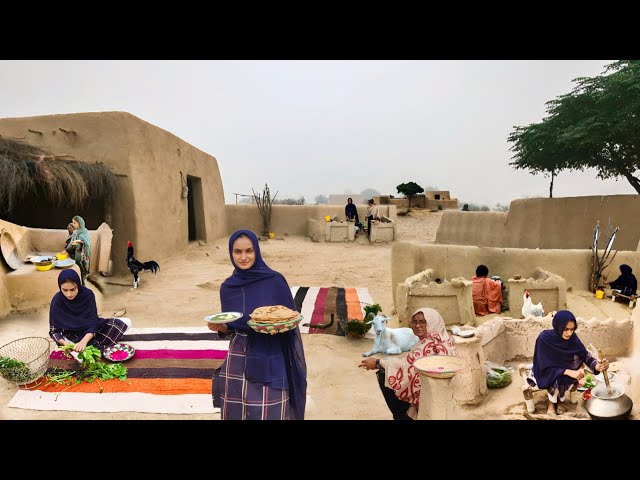 desert Village Life Pakistan | Village Women Morning Routine in Fog |old culture in Punjab #cooking