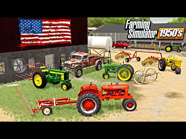 PUTTING UP HAY, THE OLE' FASHIONED WAY 1950's (ROLEPLAY) FARMING SIMULATOR 19