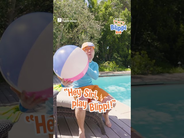 Blippi Dances by the Pool! | Hey Siri, Play Blippi! | #shorts #blippi #music