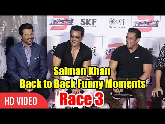 Salman Khan Back to Back Funny Moments | Race 3 Official Trailer Launch | #Race3ThisEID