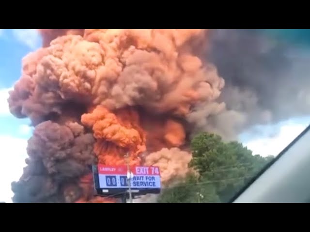 Driver captures video of chemical plant fire in Georgia