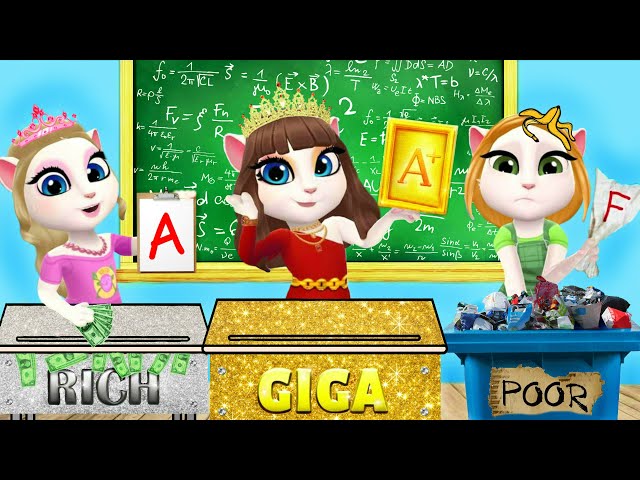 Rich vs Giga vs Broke Student || My Talking Angela 2