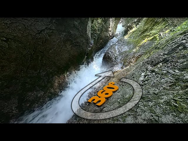 Slow Motion inside a small waterfall in Austria 💦 | 360° SloMo