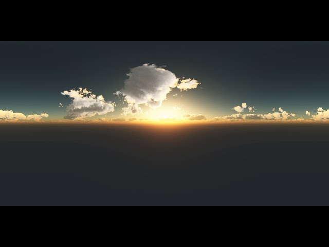 Clouds timelapse at sunset in virtual reality 360 degree video