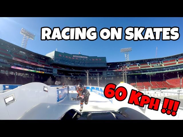 RACING down FENWAY park RED BULL CRASHED ICE track