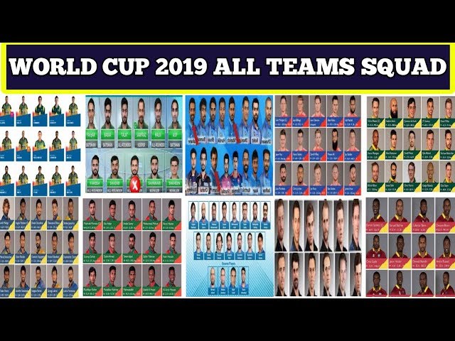 World Cup 2019 All Teams Conform Squad | World Cup 2019 All Teams 15 Members Squad | Expected Squad