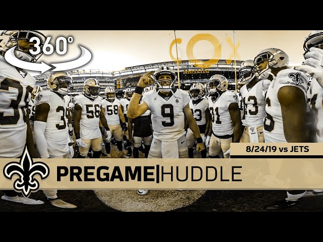 360° View of Drew Brees, Saints Pregame Huddle - Preseason Week 3 at Jets | New Orleans Saints