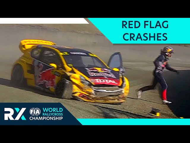 🚩RED FLAG CRASHES🚩World Rallycross crashes, pile ups and roll overs that stopped the race.