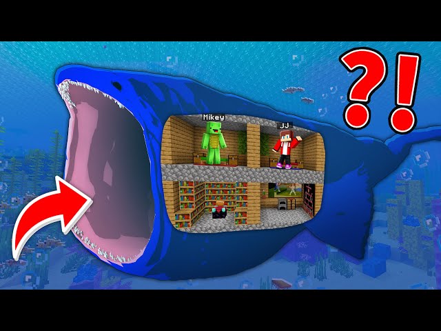 Mikey and JJ Got Inside Scary Bloop Monster near Bermuda Triangle in Minecraft (Maizen)