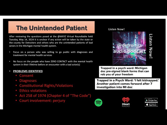 Audio and Video Podcast Drop: The Unintended Patient, pt2