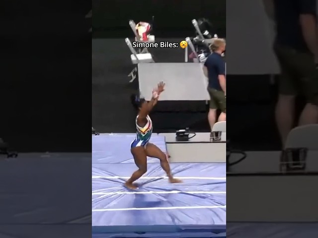 And she does it better than him😳 #gymnastics #vault #simonebiles