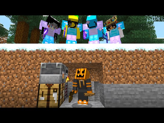 Minecraft Speedrunner VS 4 Hunters